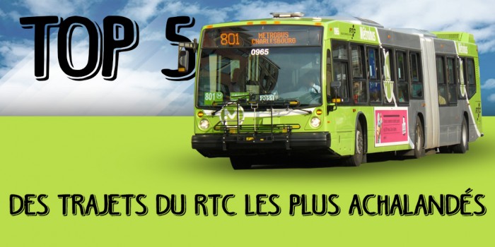 Top 5 des trajets du RTC les plus achalandés