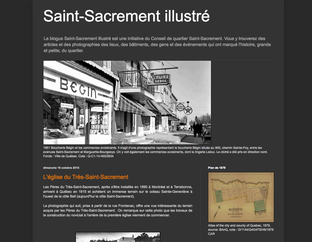 Page web du blogue St-Sacrement illustré