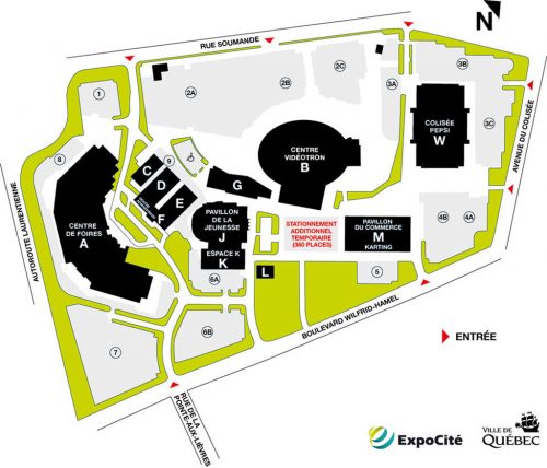 Carte du projet de stationnements à ExpoCité