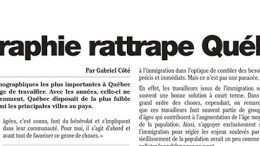 La démographie rattrape Québec