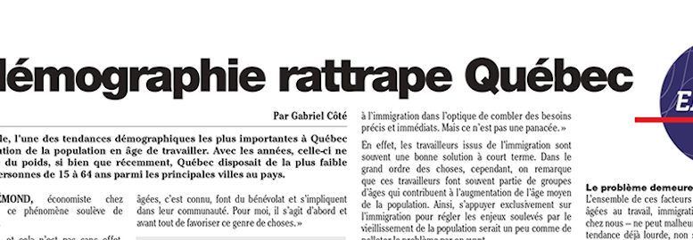 La démographie rattrape Québec