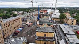 Vue à vol d’oiseau du chantier du Nouveau complexe hospitalier