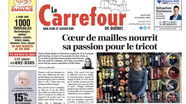 Une du journal Le Carrefour de Québec du 12 octobre 2022