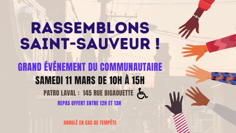 Initiatives citoyennes et organismes communautaires du quartier seront présents à l'événement Rassemblons Saint-Sauveur. Crédit photo : Courtoisie.