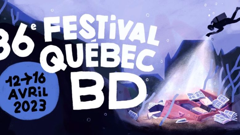 Affiche du 36ᵉ Festival Québec BD, réalisée par Delphie Côté-Lacroix