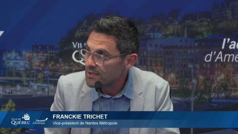 M. Franckie Trichet, vice-président de Nantes Métropole en charge des relations internationales, de l'innovation et du numérique. (Crédit photo : Capture d'écran - Ville de Québec)