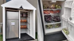 Le frigo-partage du quartier Vanier, inauguré le 27 septembre dernier. (Crédit photo : La Ruche Vanier)