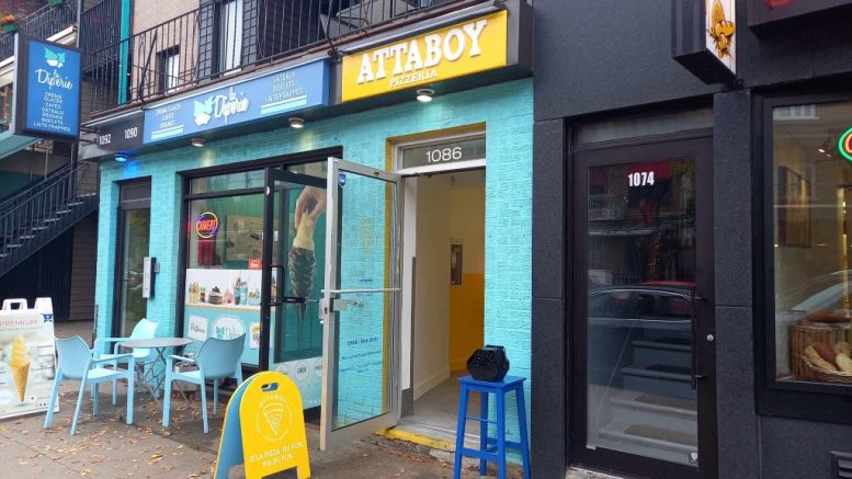 La pizzeria Attaboy, sur l'avenue Cartier. (Crédit photo : Estelle Lévêque)