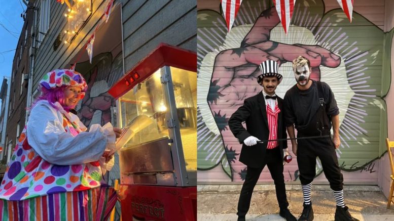 L'édition 2022 « Le cirque fou » de l'événement halloweenesque au 281 rue du Cardinal-Taschereau. (Crédit photo : Courtoisie)