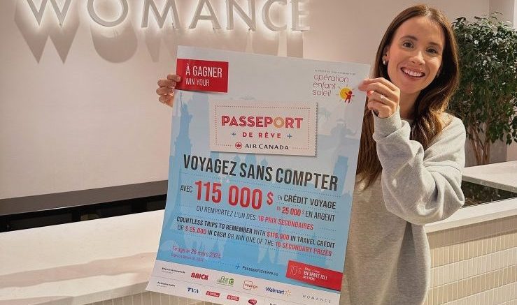 Andréanne Marquis, fondatrice de l'entreprise Womance, annonce son partenariat officiel au concours Passeport de Rêve Air Canada. (Crédit photo : Courtoisie)