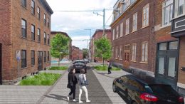 La rue Saint-Olivier sera réaménagée pour un meilleur partage de rue entre le cheminement piéton et le passage automobile. (Crédit photo : Capture d'écran - Ville de Québec)