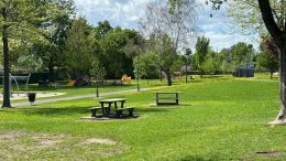 L'emplacement du nouveau préau du parc de la Terrasse-du-bon-air. (Crédit photo : Patric Gaudreau)