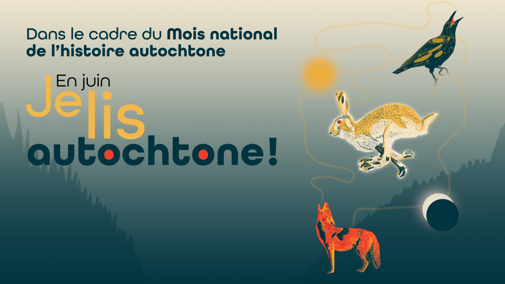 Visuel officiel de Je lis autochtone, dans le cadre du mois national de l'histoire autochtone