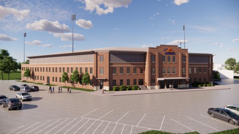 Image de la future façade du Stade Canac côté est. (Crédit photo : Ville de Québec)