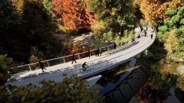 Image de la future passerelle du sentier multifonctionnel quatre saisons.