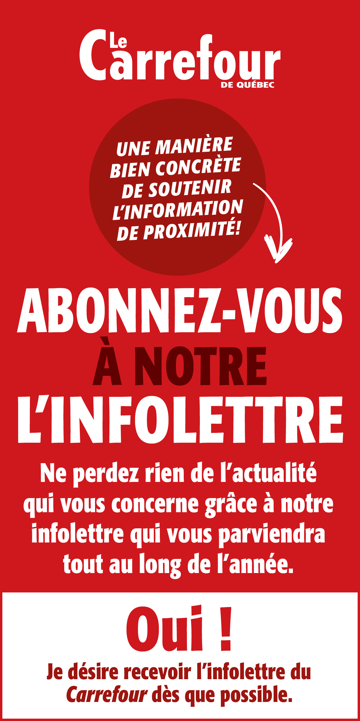 Abonnez-vous infolettre Carrefour