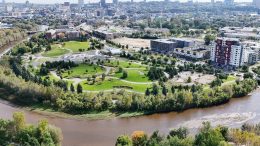 Vue aérienne du parc de la Pointe-aux-Lièvres.