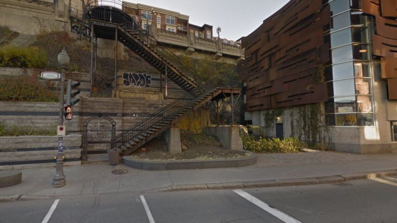 L'escalier du Faubour, à Québec. (Crédit photo : Capture d'écran google Maps)