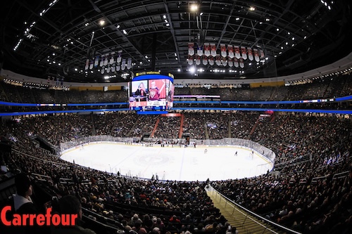 Vue de l'intérieur du Centre Vidéotron lors du match de la Victoire de Montréal.